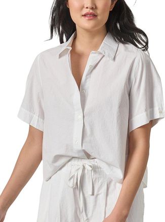 Lilla P Folded Sleeve Button Down Shirt