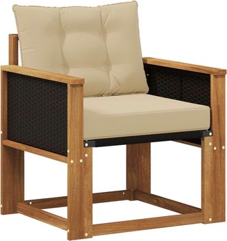 vidaXL Sof&aacute; Intermedio De Exterior Madera Maciza De Acacia Y Textileno Vidaxl