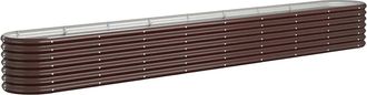 vidaXL Jardinera Arriate Acero Galvanizado Marr&oacute;n 332x40x36 Cm Vidaxl