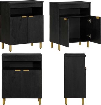 vidaXL Credenza Nera 60x33x75 cm in Legno Multistrato - Credenza nera - Credenza da cucina
