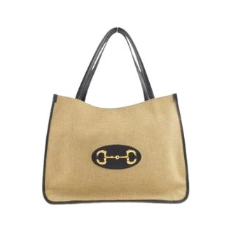 Gucci Pre-owned Tote Bags, female, Beige, Size: ONE SIZE Pre-owned Vintage Canvas Tote Bag