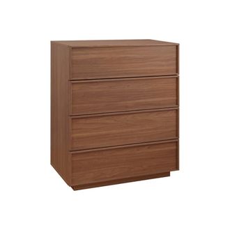 Sweeek C&oacute;moda de almacenamiento con 4 cajones, efecto madera, nogal