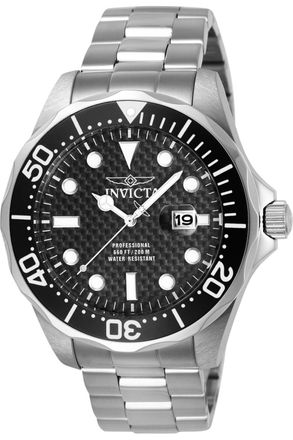 Invicta Pro Diver 12562 Herenhorloge - Quartz Uurwerk - Roestvrij Staal met Zwarte Wijzerplaat - 47 mm