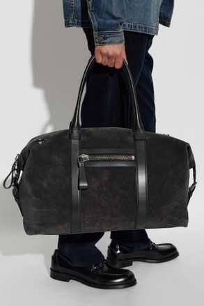 Tom Ford Suede Holdall Bag, Mens, Black