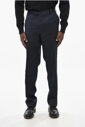 Corneliani CC COLELCTION Wool Pants with Scalloped Hem size 58