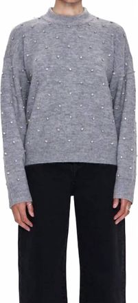 Pistola Denim Aura Relaxed Crew Neck Sweater In Charcoal