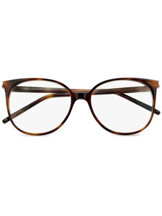 Saint Laurent Eyewear square-frame glasses - women - Acetate - 54 - Brown