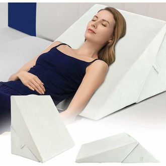 Costway Cuscino a Cuneo per Letto e Divano, Cuscino da Lettura Relax, per Gambe Schiena e Ginocchio, con Fodera Lavabile (Bianco) - Costway