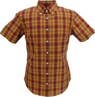 Relco Ladies Checked Shirts (14, Burgundy & Mustard)