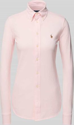 Polo Ralph Lauren Slim Fit Hemdbluse mit Button-Down-Kragen in Pink, Größe XS