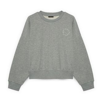 Fiorella Rubino Hoodies & sweatvesten, Dames, Grijs, M, Katoen, Sweatshirt met cirkelvormige tekst