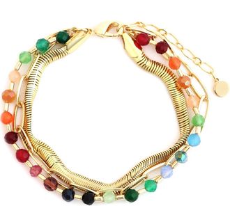 Panacea Multicolor Crystal Beaded Layered Bracelet in Multi Gold at Nordstrom Rack