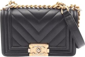 Chanel Pre-owned Boy Lambskin Shoulder Bag - Dames - Vintage Schoudertas - Zwart - ONE Size - Vintage