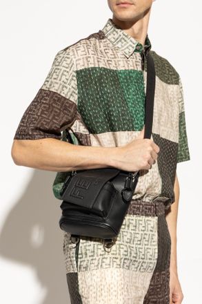 Fendi Leather Shoulder Bag, Mens, Black