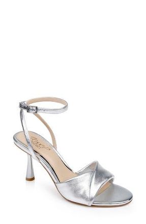 Badgley Mischka Kaia Ankle Strap Sandal in Silverleat at Nordstrom Rack, Size 6.5