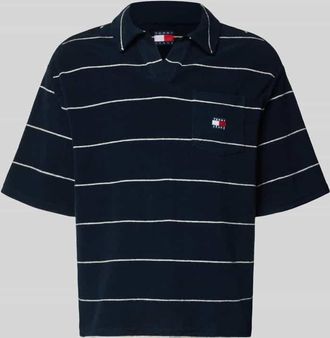 Tommy Jeans Regular Fit Poloshirt aus Baumwoll-Mix in Marine, Gr&ouml;&szlig;e XXL