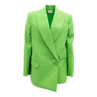 Alexander McQueen Jassen, Dames, Groen, 3Xl, Wol, Blazers