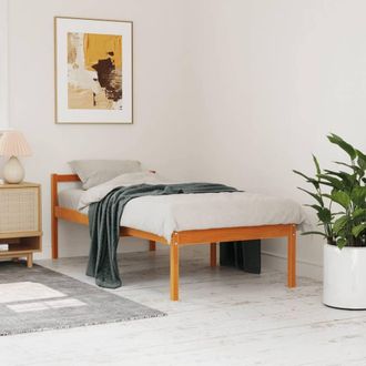Berkfield Home Senior Bed without Mattress Wax Brown 90x190 cm Single Solid Wood Pine