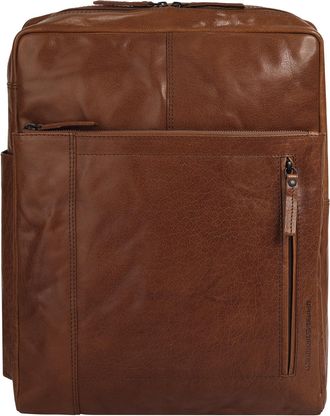 Spikes & Sparrow Laptoprucksack SPIKES & SPARROW, Gr. B/H/T: 29cm x 40cm x 16cm, onesize, braun (cognac), Leder, Rindsleder, Retro, Rucks&auml;cke Laptoprucksack, echt Lede