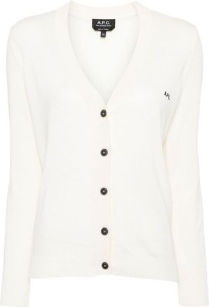 A.P.C. V-neck cotton cardigan - women - Cotton - L - Yellow