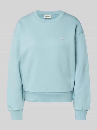 Carhartt Work in Progress Sweatshirt mit Logo-Stitching Modell CASEY in Hellblau, Gr&ouml;&szlig;e XS