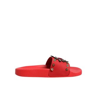 Dolce & Gabbana Sliders, female, Red, Size: 5 US Sacred Heart Stud Slides