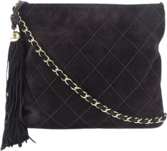 Chanel Pre-owned Cross Body Bags, female, Brown, Size: ONE SIZE Pre-owned Suede Crossbody Bag