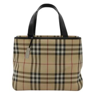 Burberry Pre-owned Tote Bags, female, Beige, Size: ONE SIZE Pre-owned Coated Canvas Tote Bag