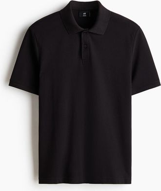 H&M Regular Fit Polo Shirt in Black at Nordstrom, Size X-Small