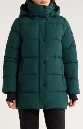 BCBGeneration Water Resistant Hooded Puffer Jacket in Emerald at Nordstrom Rack, Size Xx-Large