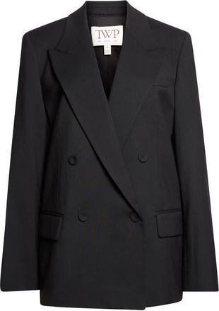 TWP Harper Double Breasted Tuxedo Jacket in Black at Nordstrom, Size Medium