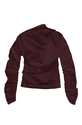 Ganni Womens Ruched Top In Mauve Wine