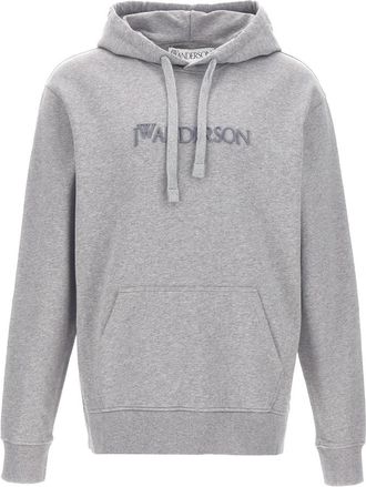 J.W.Anderson Logo Embroidery Hoodie - Dames - Hoodies - Grijs - M - Hoodies & sweatvesten