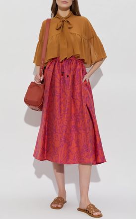 Max Mara Silk Cape Negozi, Womens, Brown