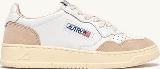 Autry SNEAKERS MEDALIST LOW IN PELLE BIANCA E SUEDE BEIGE