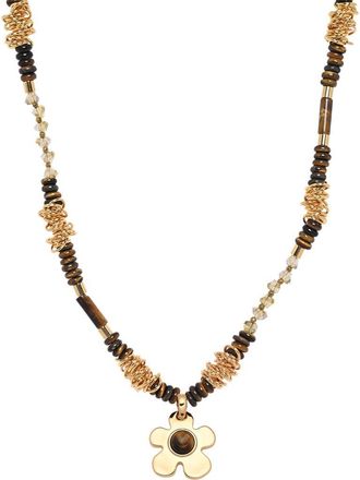 Eye Candy Los Angeles Olivia Flower Pendant Necklace in Gold at Nordstrom Rack