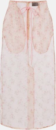 Simone Rocha Gonna midi con stampa floreale