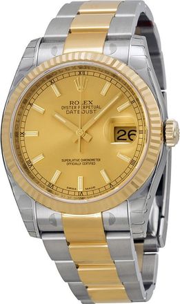 Rolex Pre-owned Rolex Oyster Perpetual Champagne Dial Mens Watch 116233CO