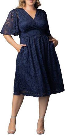 Kiyonna Fable Lace Cocktail Dress in Nocturnal Navy at Nordstrom, Size 3X