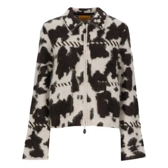 Guest In Residence Chaqueta tejida con cremallera estampada - Knitwear - Mujer - Beige - M