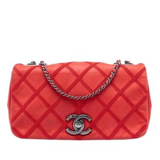 Chanel Pre-owned Vintage Flap Shoulder Bag - Dames - Pre-owned - Rood - Maat: ONE Size Leer
