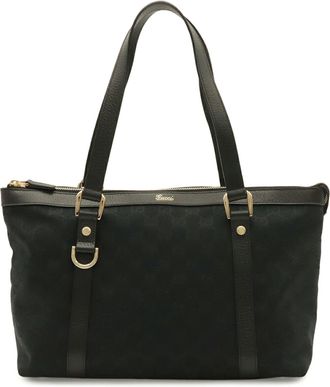 Gucci Black Gg Canvas Shoulder Bag Tote Bag (Pre-Owned)