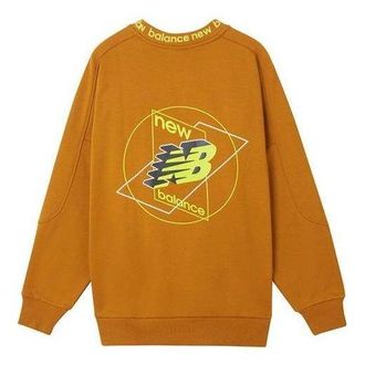 New Balance Graphic Print Sweatshirt Orange Yellow AMT04365-PKN