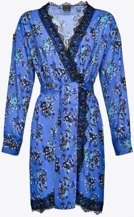 Pinko Georgette Stretch Jurk - Dames - Wikkelkleedje - Blauw - L - Kleedjes