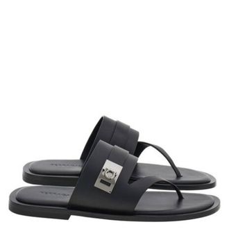 Ferragamo Dickens Leather Thong Sandals, Size 10