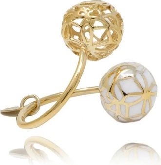 Georgina Jewelry Womens Signature Sphere Resin Ring In Gold - Mother Pearl