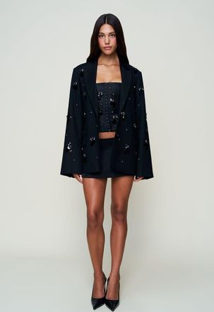 Guizio Embellished Oversized Blazer in Black at Nordstrom, Size X-Large