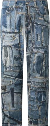 Roberto Cavalli Patchwork Capsule Collection Jeans - Heren - Regular Fit Jeans - Blauw - W36 - Katoen - Jeans