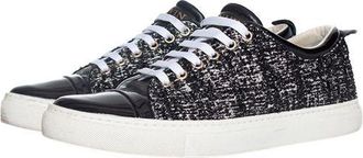 Lanvin Black & white tweed low top trainers Size 39