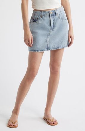 Rip Curl Tabby 2.0 Denim Miniskirt in Vintage Blue at Nordstrom, Size Xx-Large